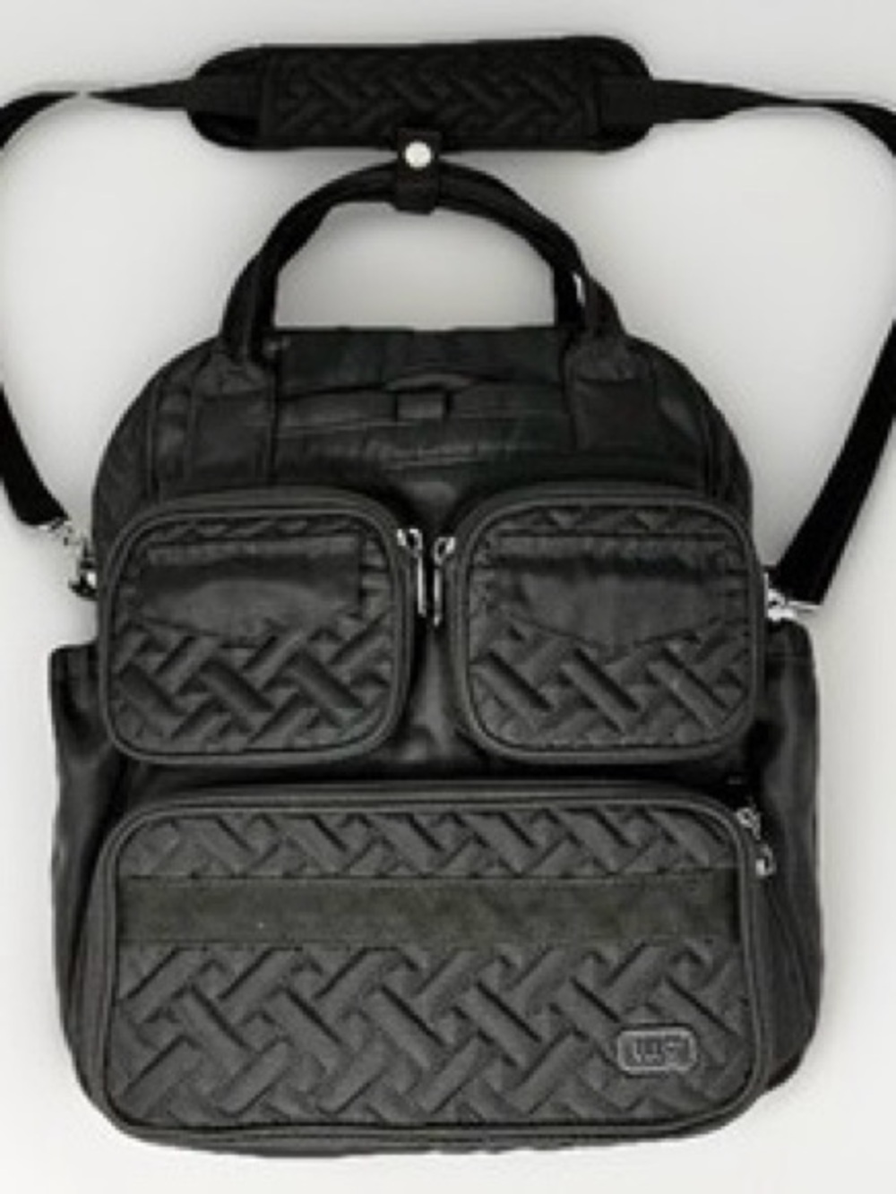 lug Black Quilted Convertible Crossbody Tote